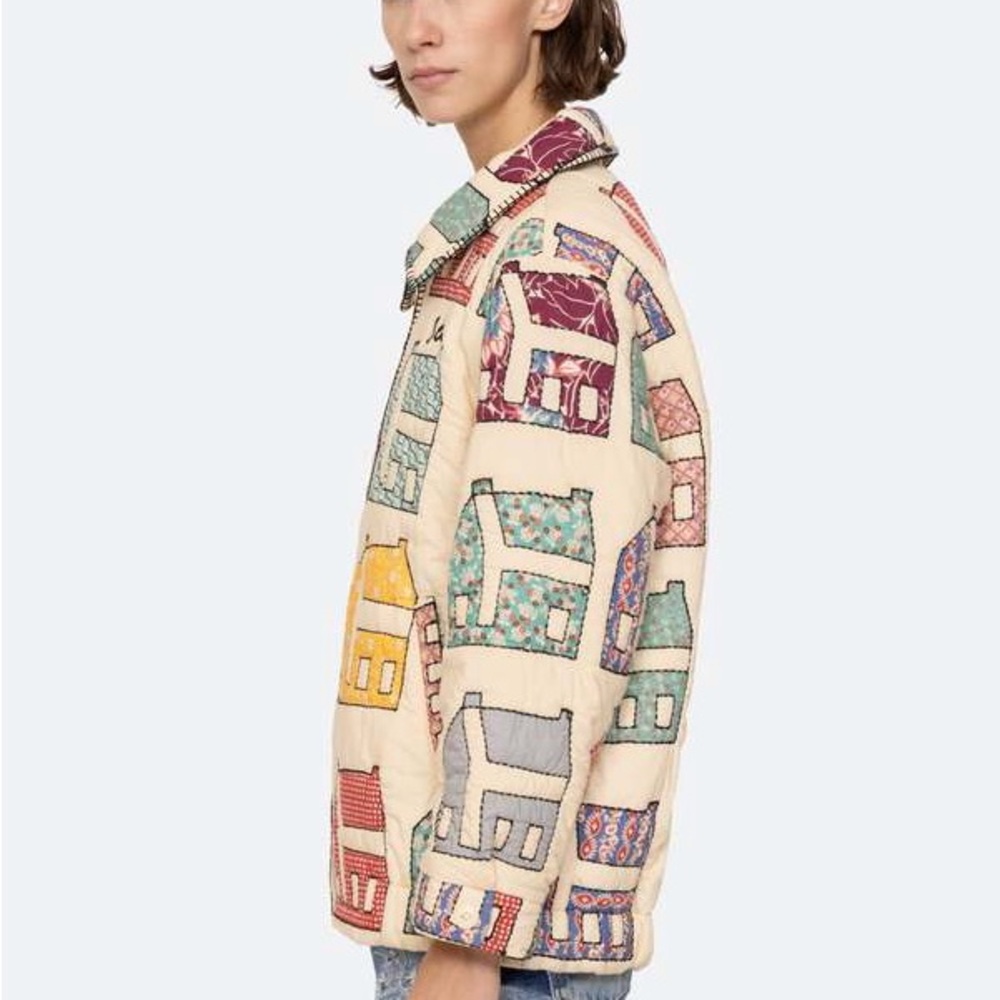 Sea NY Patchwork House Pattern Puffer Jacket - Picture 3 of 5